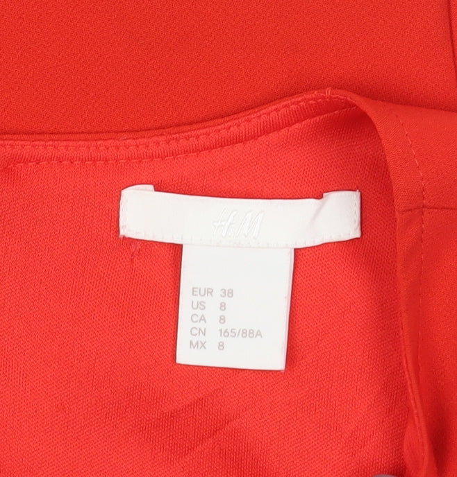 H&M Red Sleeveless Blouse for Women Size 10 Zip