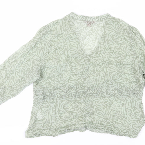 Monsoon Green Floral Blouse, Women's 18, 3/4 Sleeve