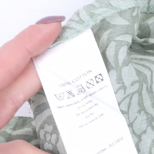 Monsoon Green Floral Blouse, Women's 18, 3/4 Sleeve