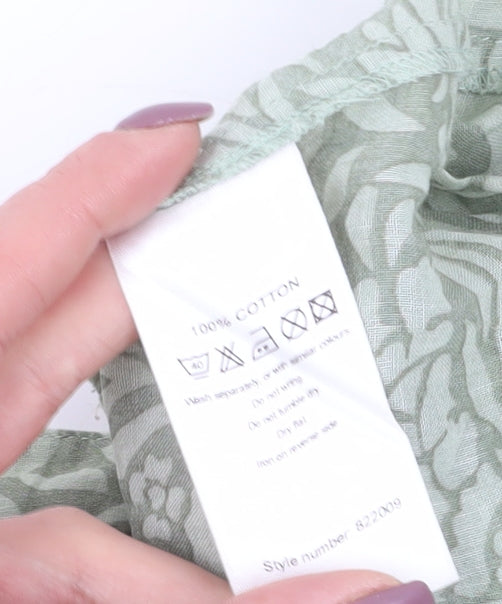 Monsoon Green Floral Blouse, Women's 18, 3/4 Sleeve