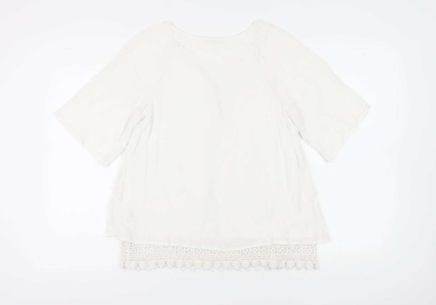 Fat Face Women’s White Cotton Tunic Blouse Size 10