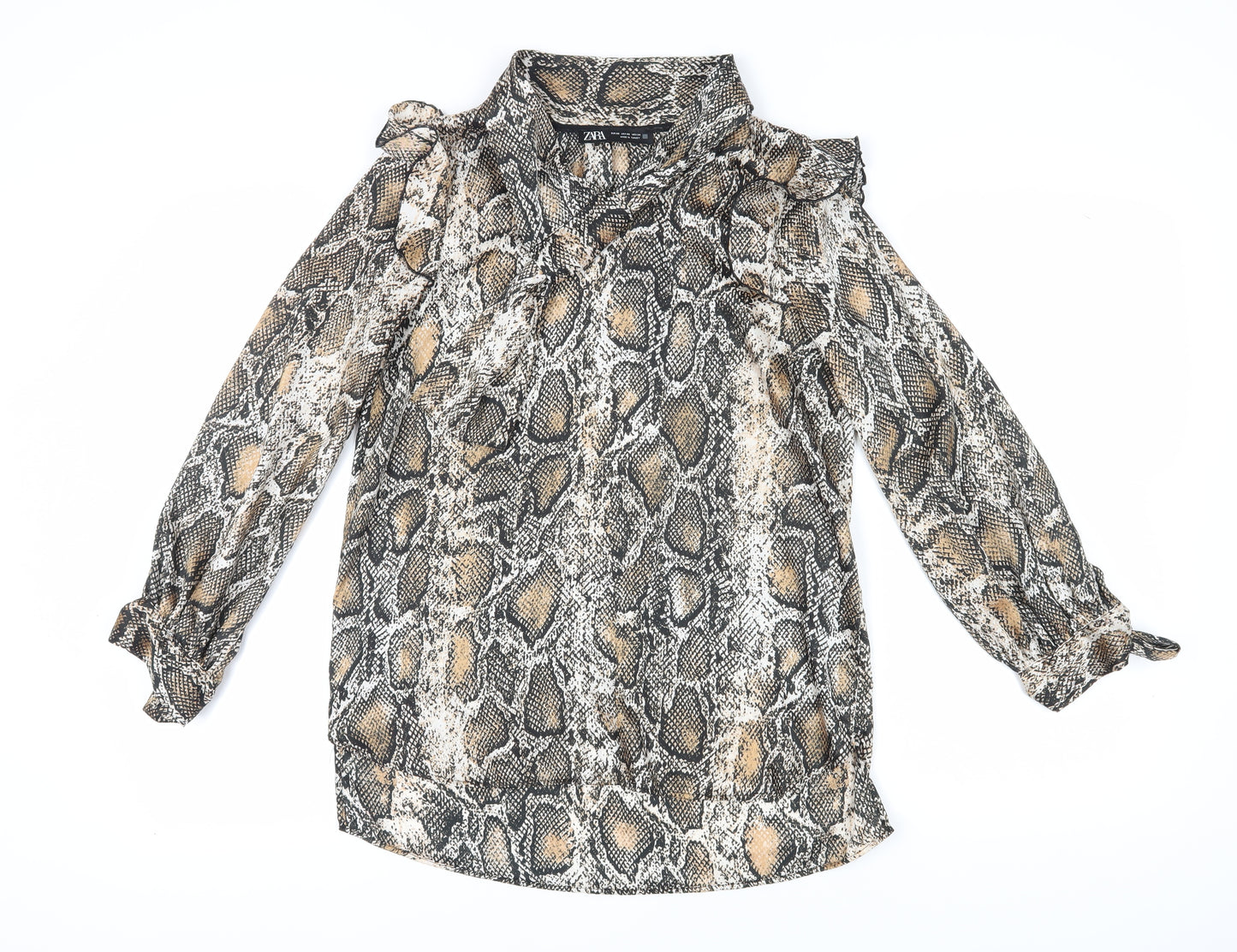 Zara Women's XS Multicoloured Animal Print Blouse