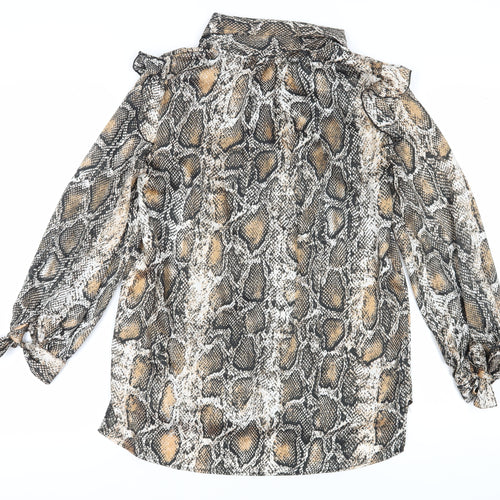 Zara Women's XS Multicoloured Animal Print Blouse