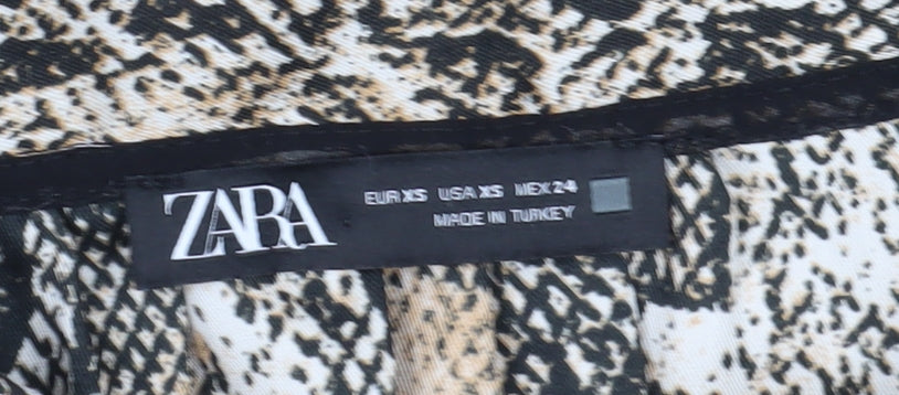 Zara Women's XS Multicoloured Animal Print Blouse