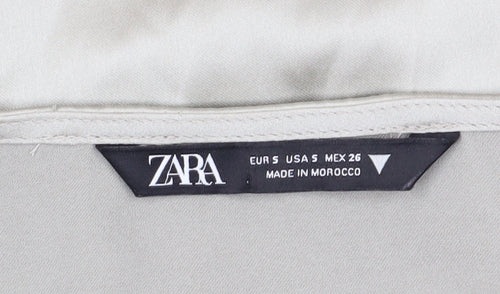 Zara Women's Grey Satin Wrap Dress, Size S, Elegant Style