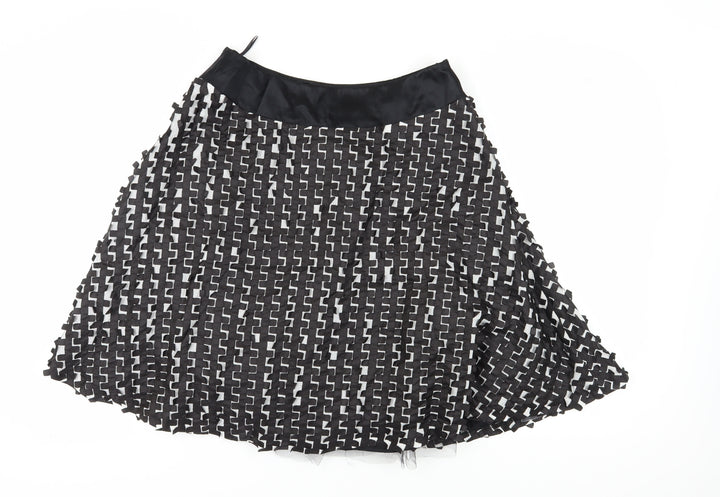 Coast Women's Black Geometric Skirt Size 16