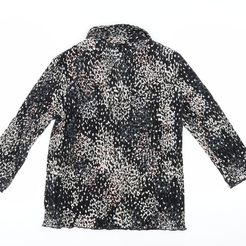 Classic Women's Black Collared Long Sleeve Blouse