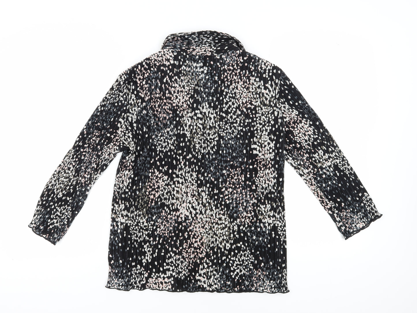 Classic Women's Black Collared Long Sleeve Blouse