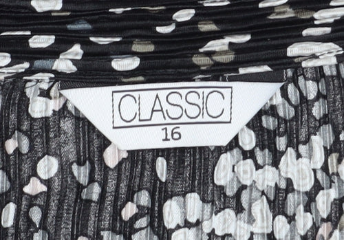 Classic Women's Black Collared Long Sleeve Blouse