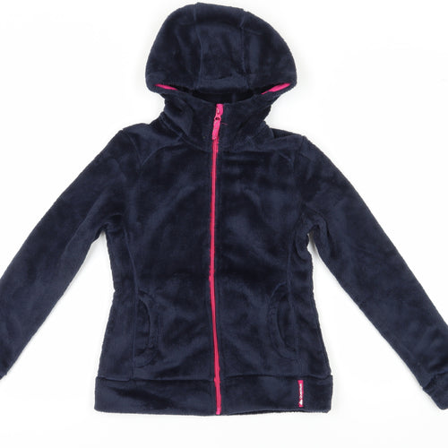Decathlon Girls Blue Hooded Fleece Jacket 11 Years