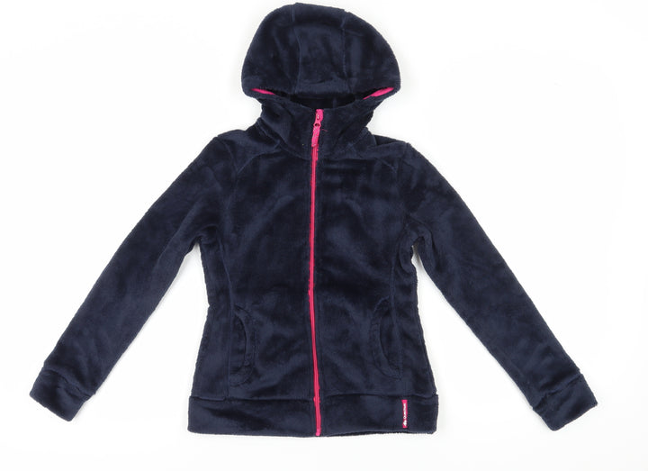 Decathlon Girls Blue Hooded Fleece Jacket 11 Years