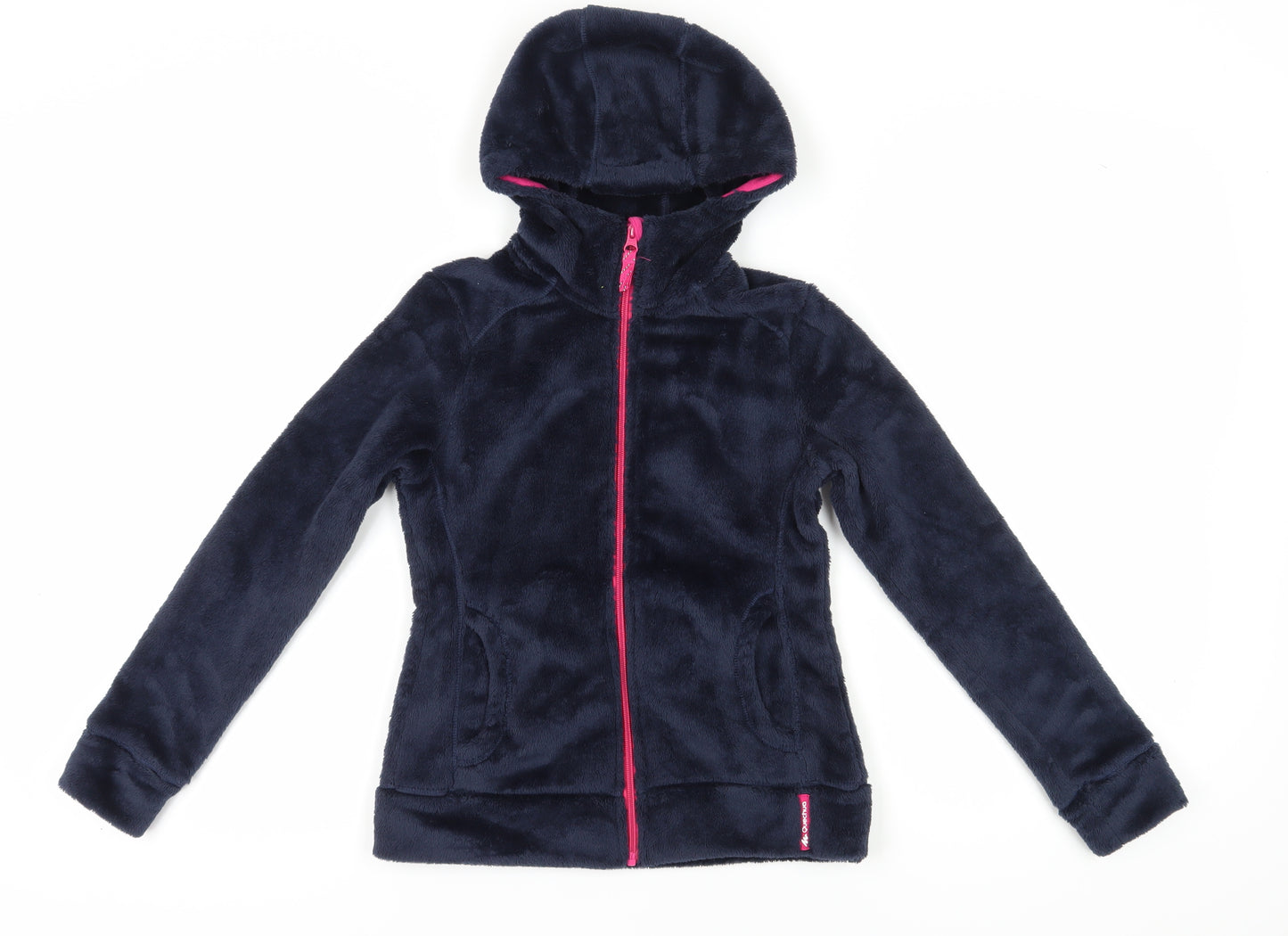 Decathlon Girls Blue Hooded Fleece Jacket 11 Years