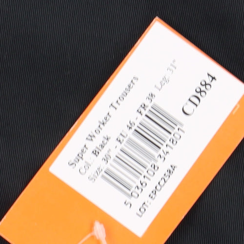Portwest Men's Black Cargo Trousers Size 30