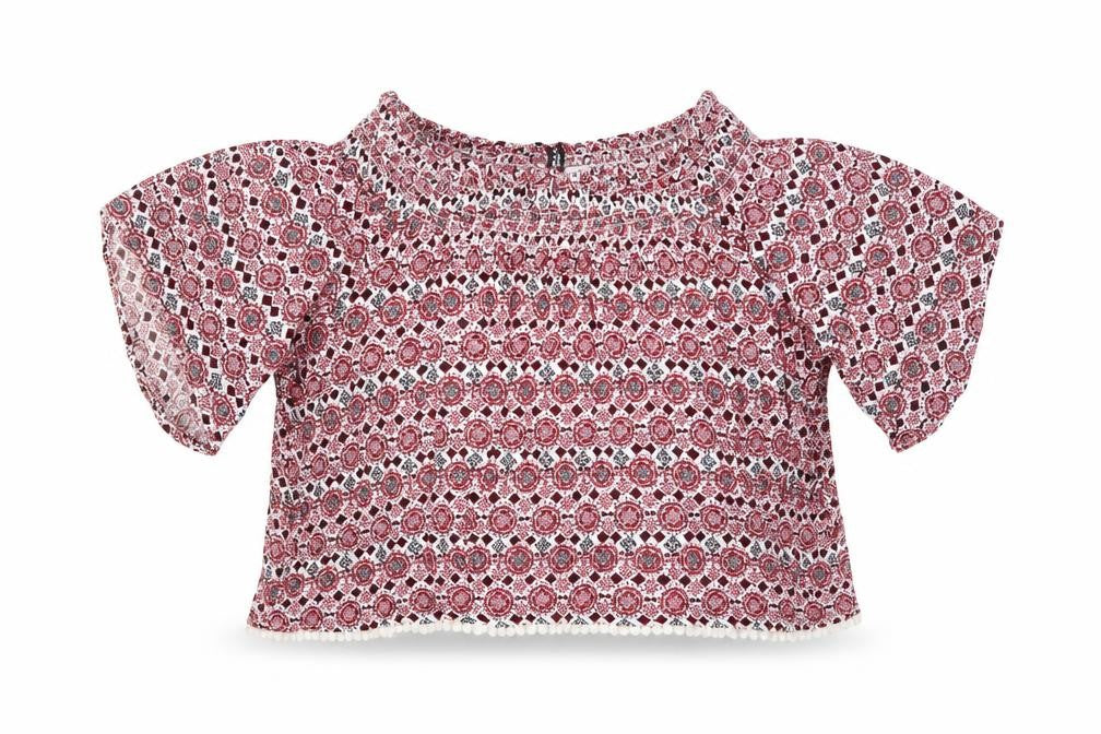 Front view of H&M Women's Multicoloured Cropped Blouse, size 12