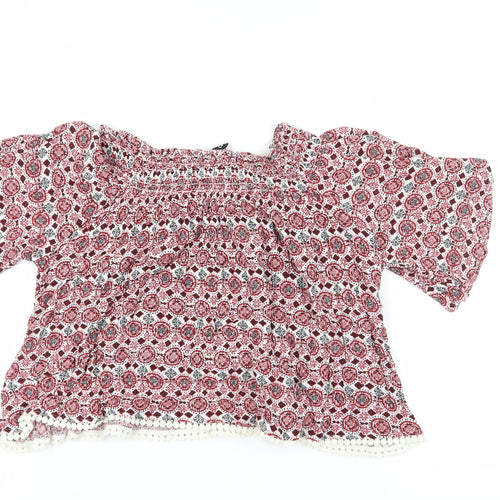 H&M Women's Multicoloured Cropped Blouse Size 12
