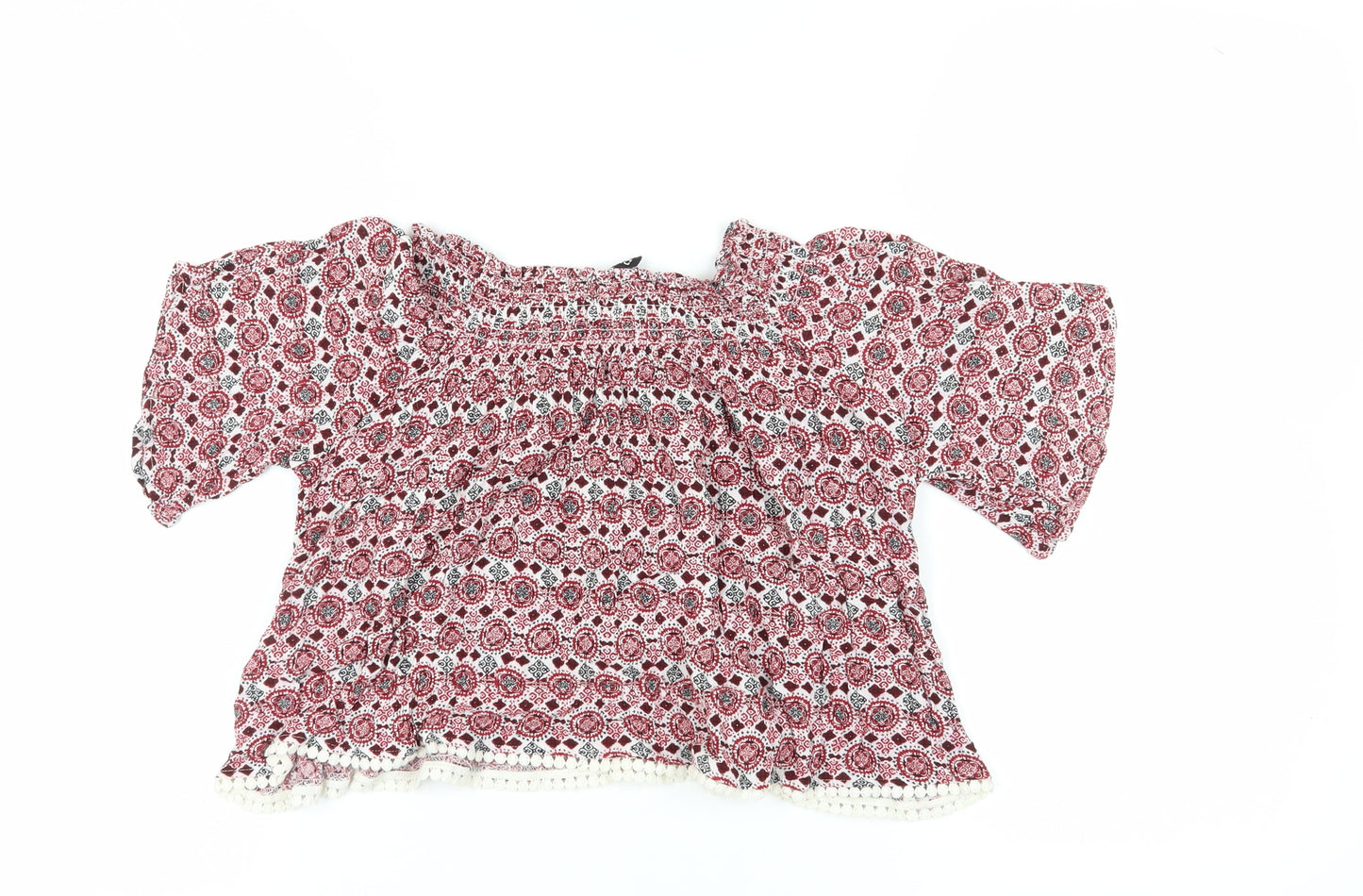 H&M Women's Multicoloured Cropped Blouse Size 12