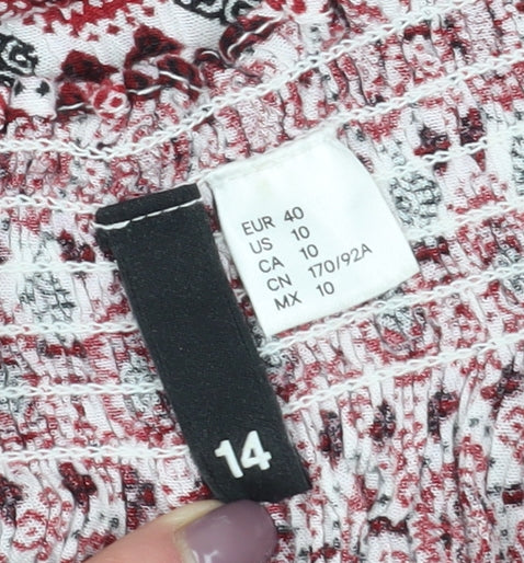 H&M Women's Multicoloured Cropped Blouse Size 12