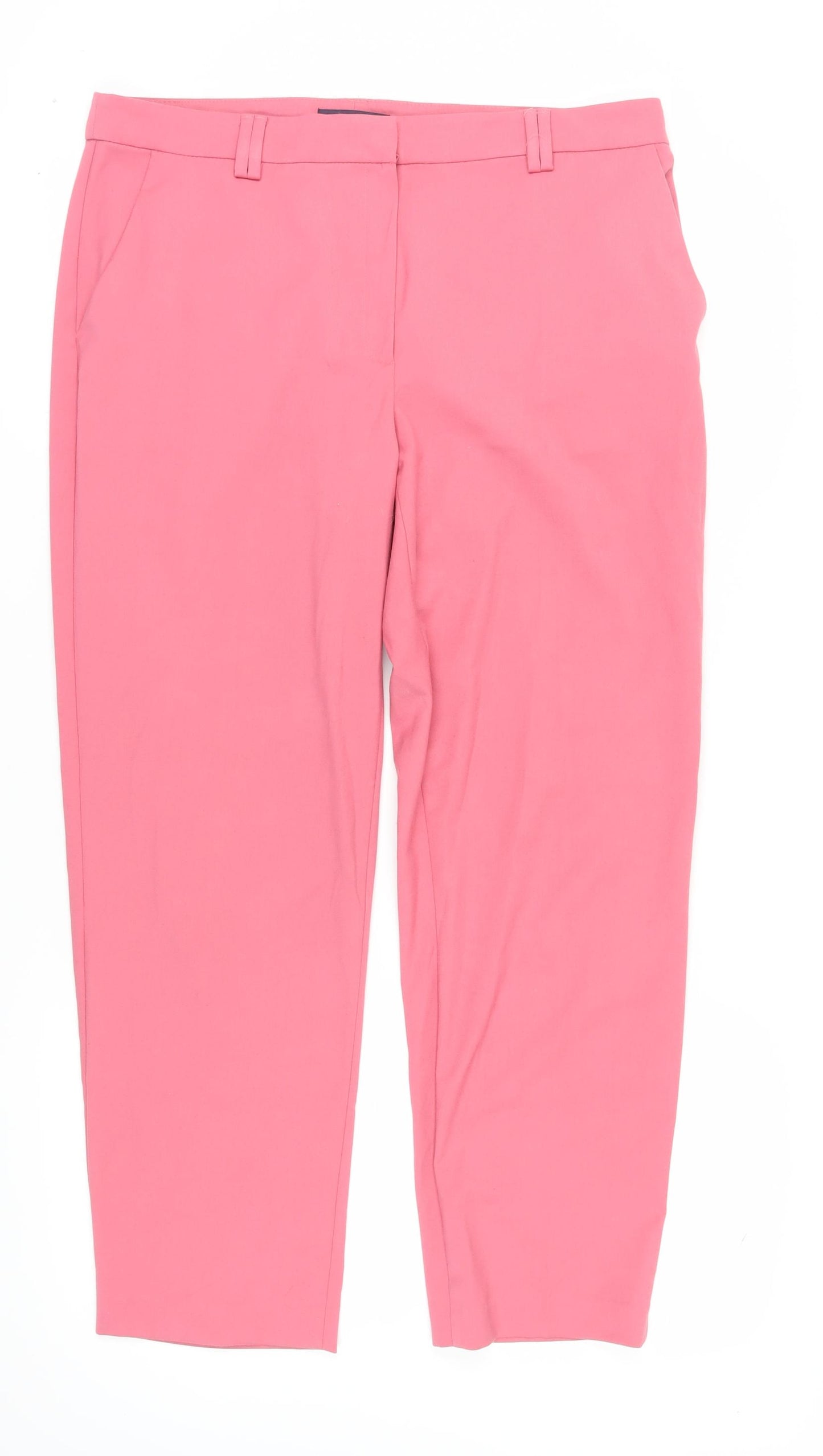 Marks and Spencer Women's Pink Straight Trousers Size 16