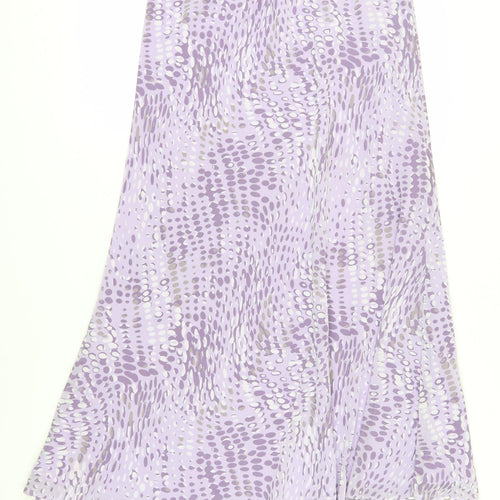 Jacques Vert Women's Purple Geometric Midi Skirt Size 12