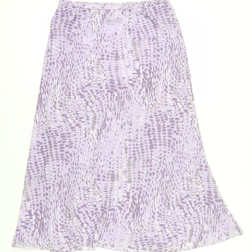 Jacques Vert Women's Purple Geometric Midi Skirt Size 12