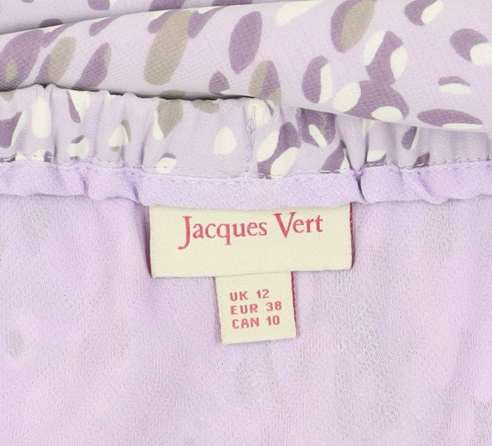Jacques Vert Women's Purple Geometric Midi Skirt Size 12