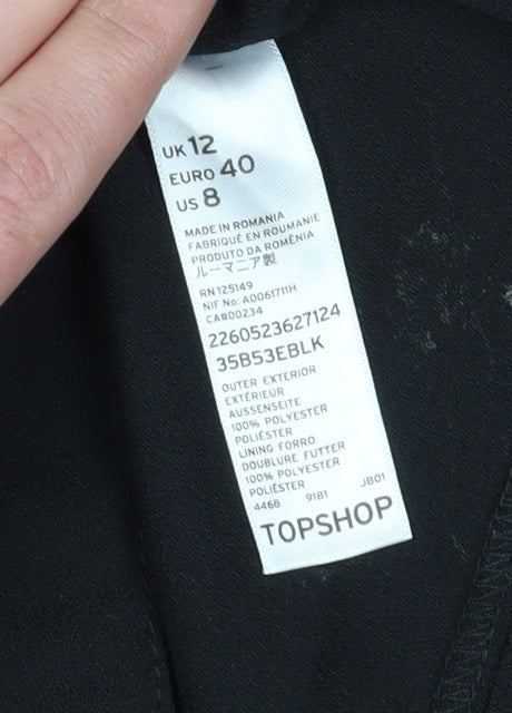 Topshop Women's Black Slip Dress Size 12