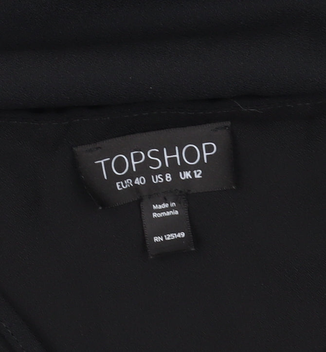 Topshop Women's Black Slip Dress Size 12