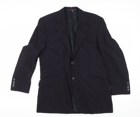 Jeff Banks Men’s Black Striped Suit Jacket - Size 40S