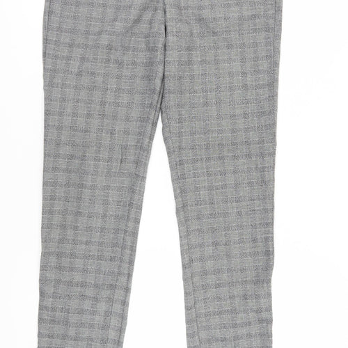 Kiabi Men Grey Slim Fit Check Chino Trousers 40