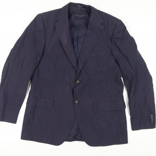 Tommy Hilfiger Men's Blue Striped Blazer UK Size 42