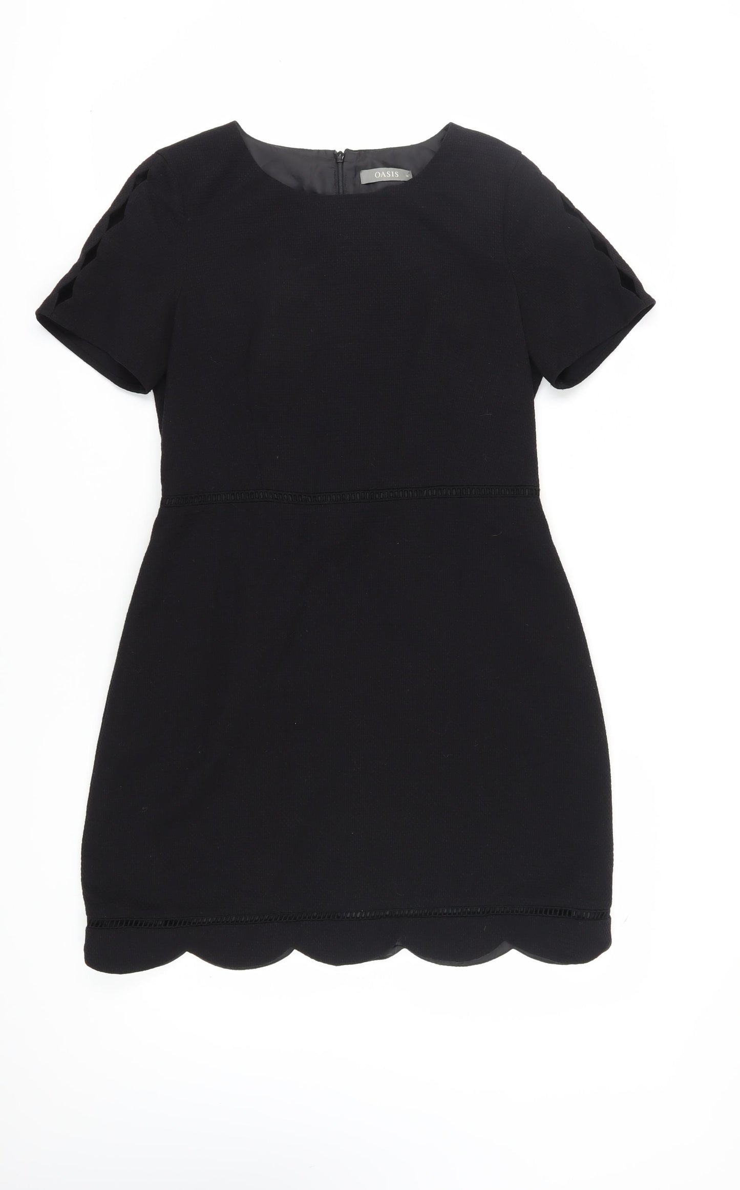 Oasis Black Women's Short Shift Dress UK 14