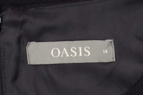 Oasis Black Women's Short Shift Dress UK 14