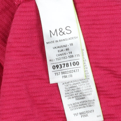 Marks and Spencer Women's Pink Corduroy Skirt Size 18