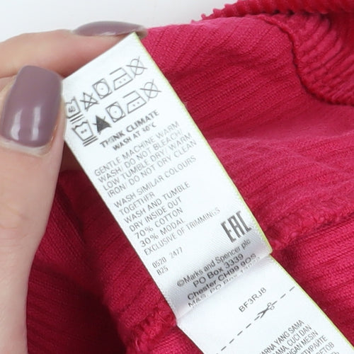 Marks and Spencer Women's Pink Corduroy Skirt Size 18