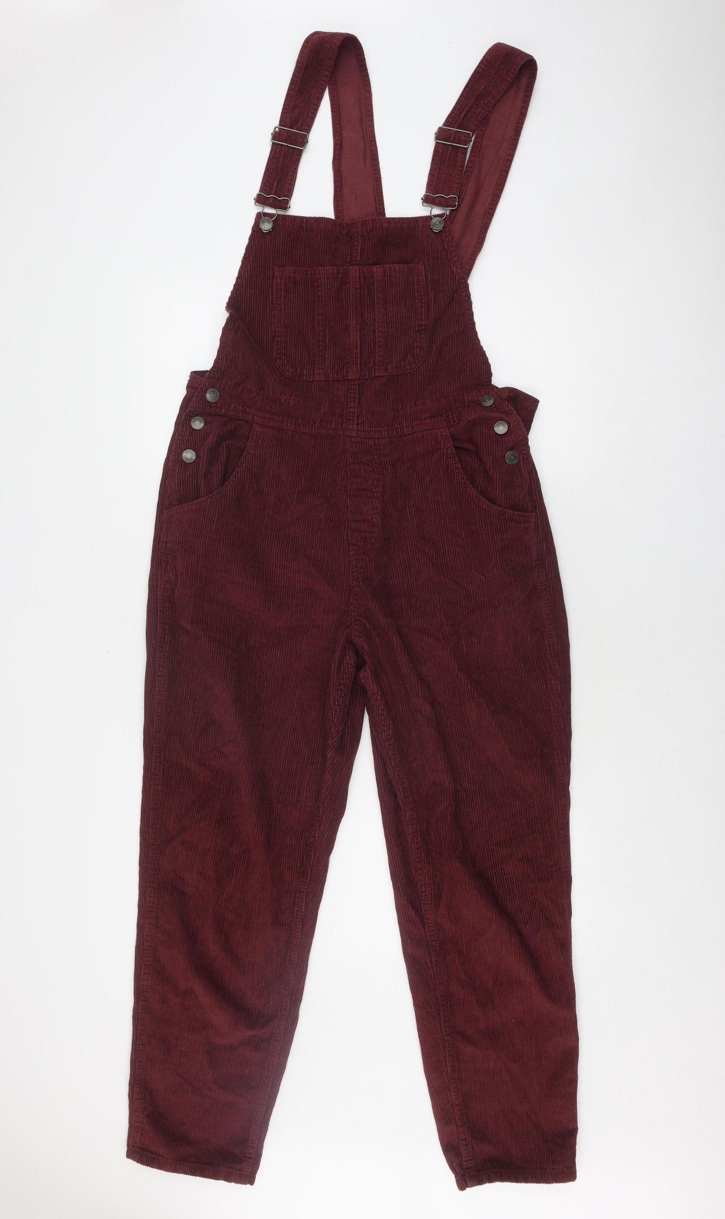 Fat Face Women Red Corduroy Overalls UK 14 Regular