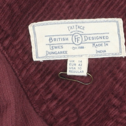 Fat Face Women Red Corduroy Overalls UK 14 Regular