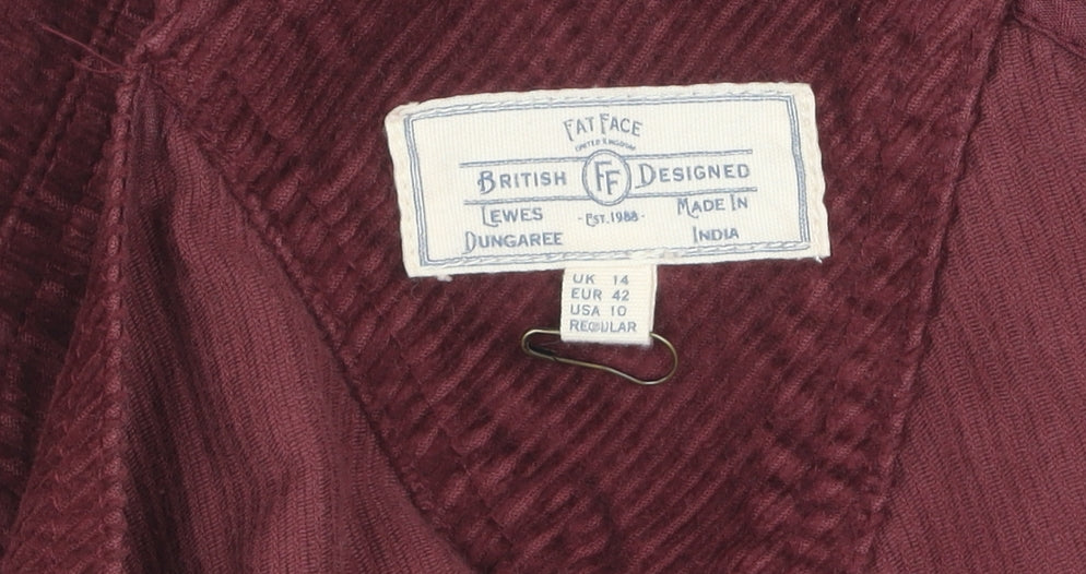 Fat Face Women Red Corduroy Overalls UK 14 Regular