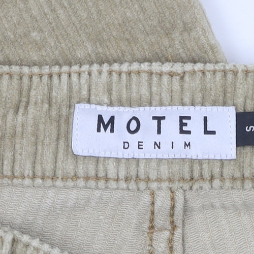 Motel Women's Beige Straight Corduroy Jeans, Size S