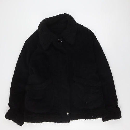 Topshop Black Women's Bomber Jacket, Size 10, Corduroy, Collared