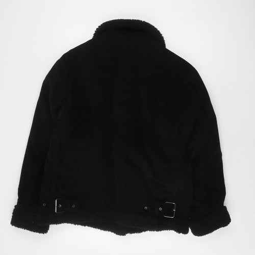 Topshop Black Women's Bomber Jacket, Size 10, Corduroy, Collared