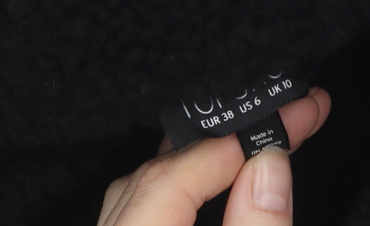 Topshop Black Women's Bomber Jacket, Size 10, Corduroy, Collared