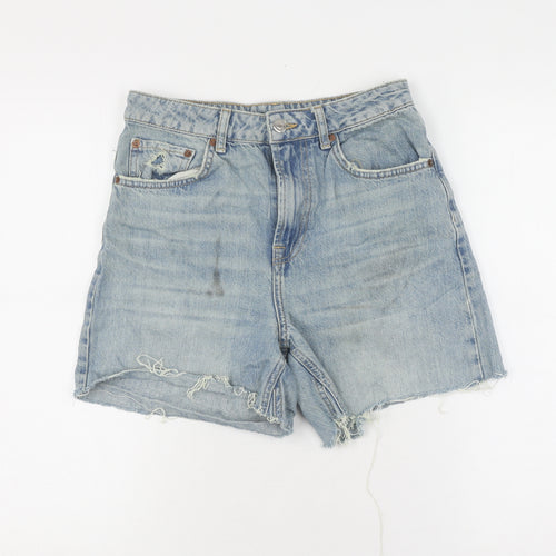 Topshop Women's Blue Denim Cut-Off Shorts Size 10