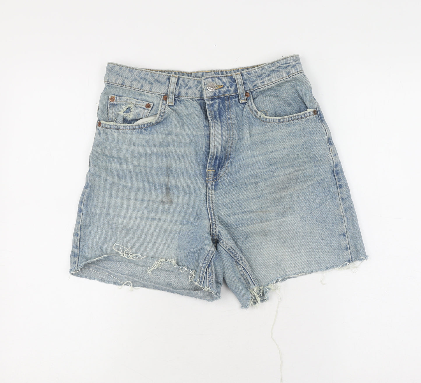 Topshop Women's Blue Denim Cut-Off Shorts Size 10