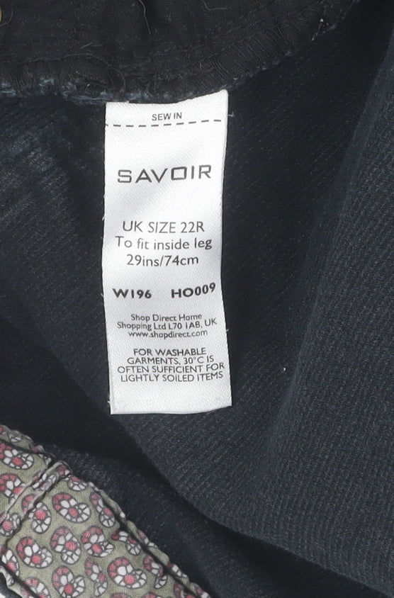 Savoir Women's Black Straight Trousers Size 22