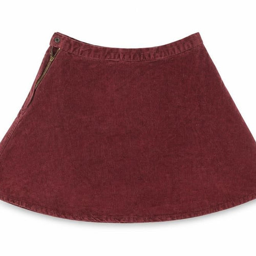 Rock & Revolution Women's Brown A-Line Corduroy Skirt