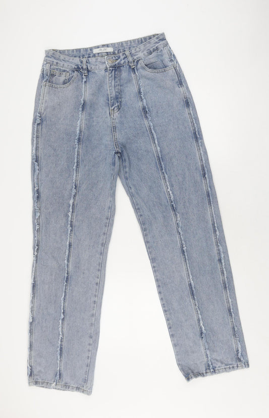 See See Women's Blue Straight Distressed Jeans Size 14