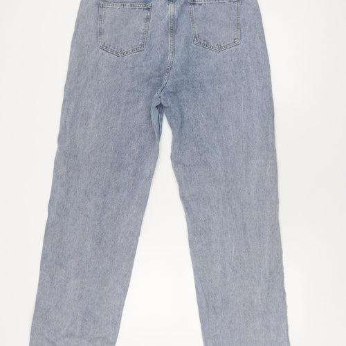 See See Women's Blue Straight Distressed Jeans Size 14