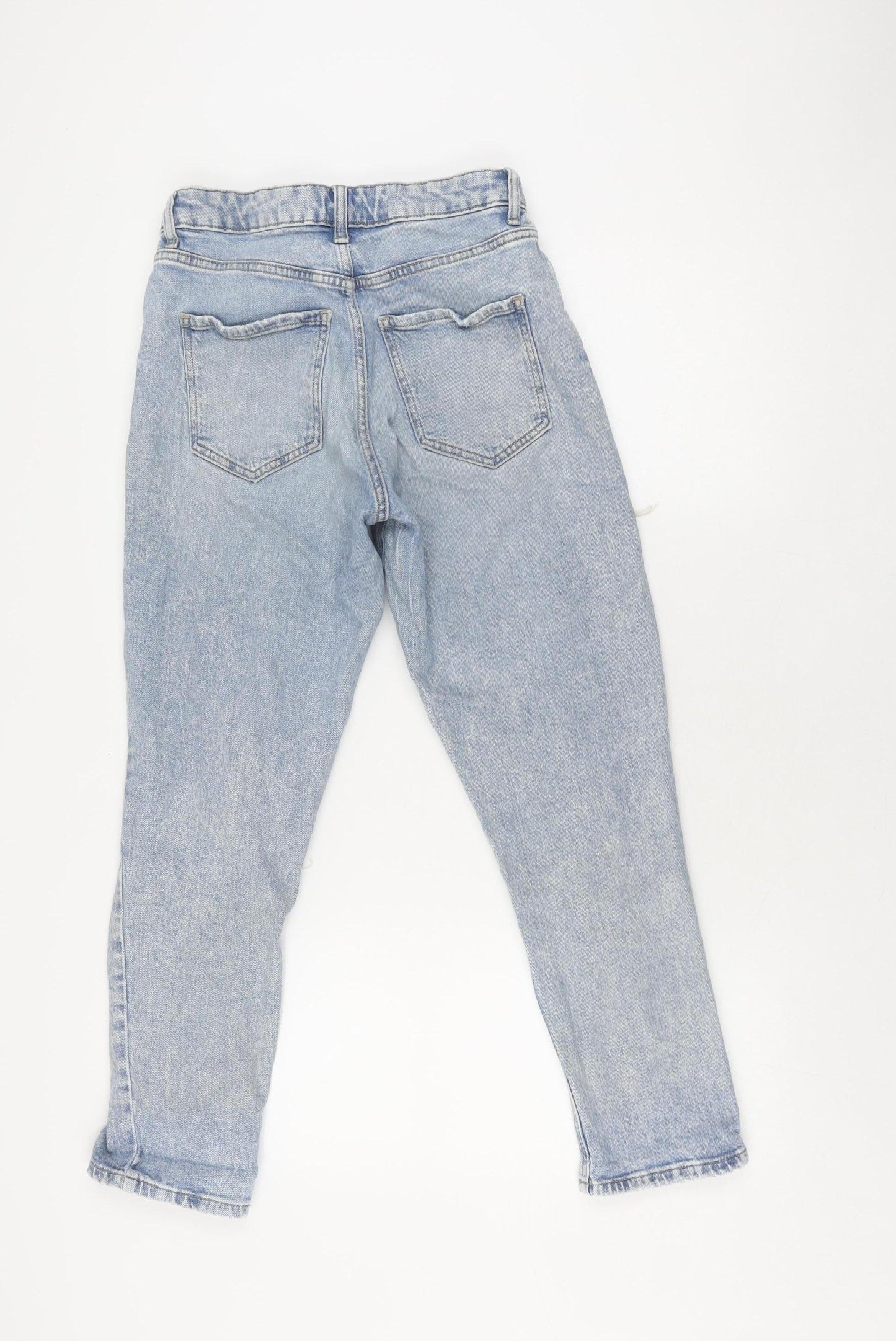 New Look Women's Blue Mom Jeans Size 8 Distressed