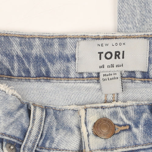 New Look Women's Blue Mom Jeans Size 8 Distressed