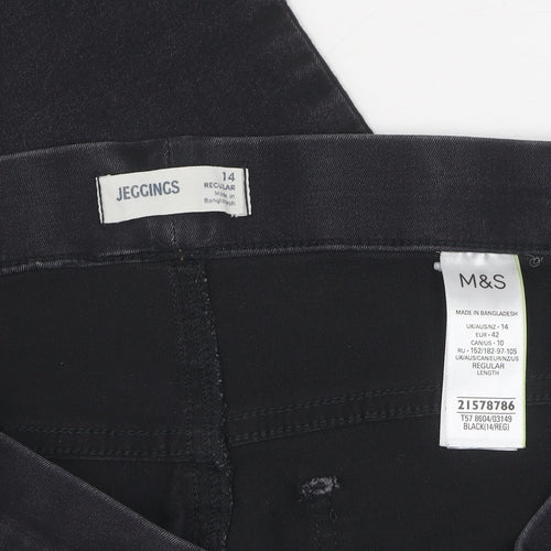 Marks and Spencer Women's Black Jeggings Size 14 Regular